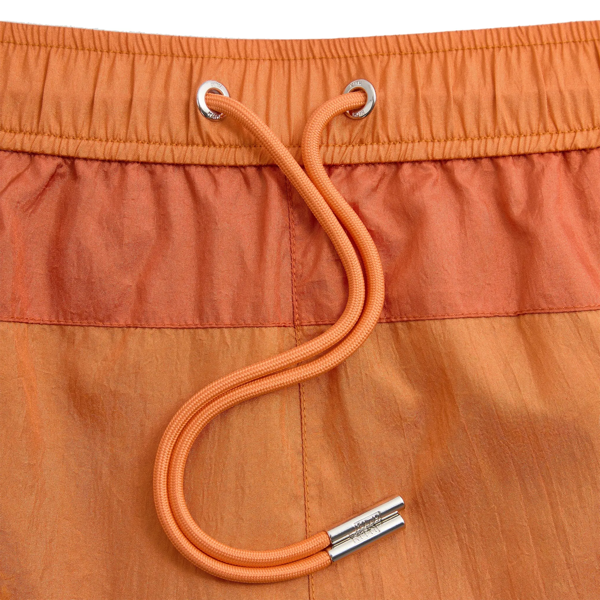 Detailed Front View of Kith Washed Nylon Turbo Clementine Shorts KHM061279-841